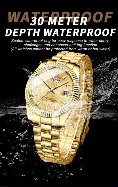 Steel Belt Waterproof Double Calendar Luminous Watch WEM Support (www.WEM.support)