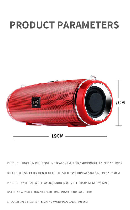 Bluetooth 5.1 Speaker Wireless Waterproof Outdoor Stereo LOUD Bass USB/TF Strap WEM Support (www.WEM.support)