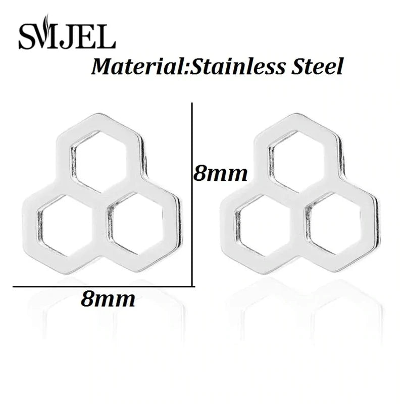 Triple Honeycomb Stud Earrings WEM Support (www.WEM.support)