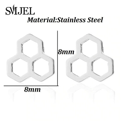 Triple Honeycomb Stud Earrings WEM Support (www.WEM.support)