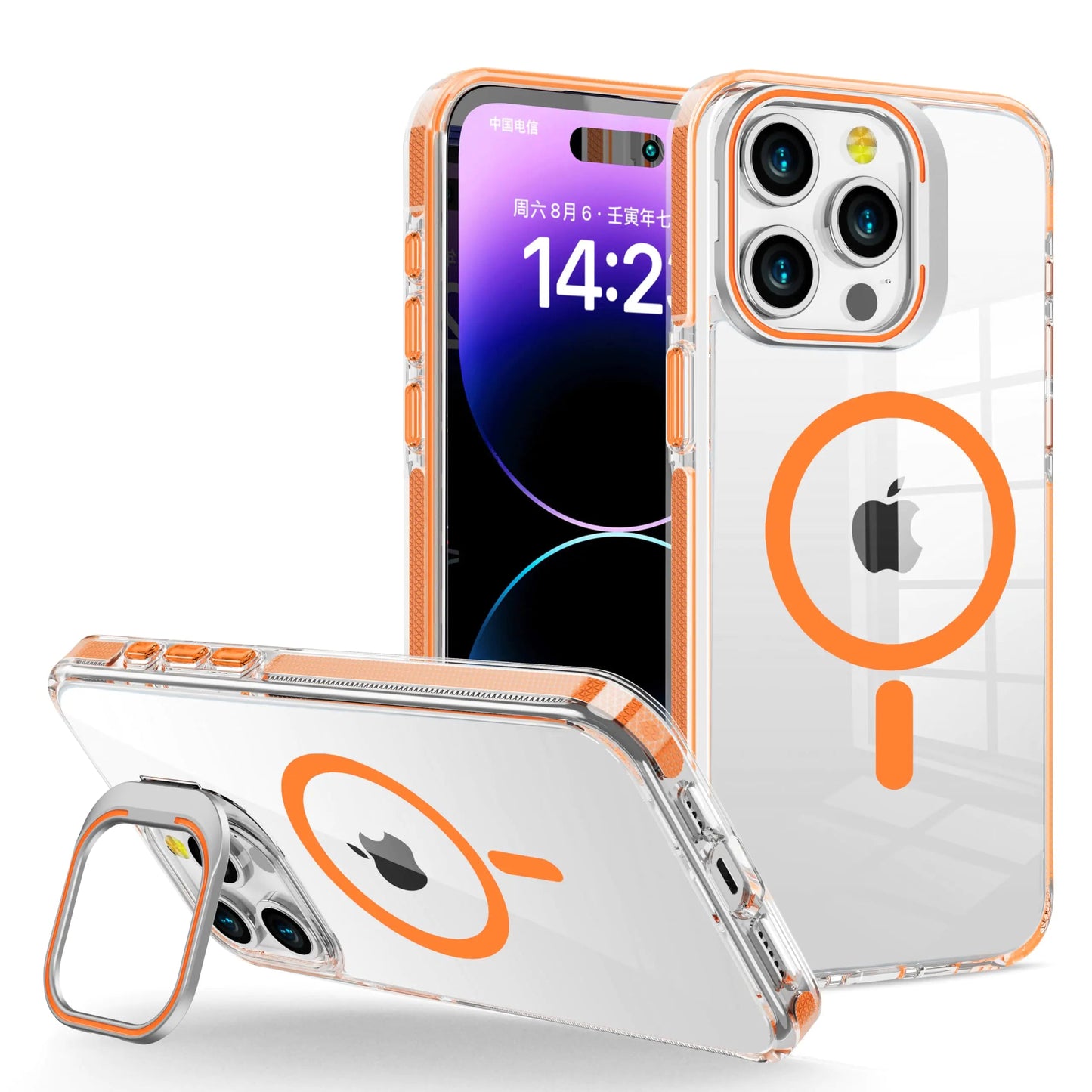 LUHOURI Magnetic for iPhone 13 Pro Max Case with Built-in Kickstand,Screen Protector Included,[Compatible with Magsafe],Slim Fit Shockproof Crystal Cover iPhone 13 Pro Max 6.7" Phone Case Clear Blue HejK.com