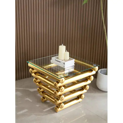 Square Modern Stainless Steel End Table WEM Support (www.WEM.support)