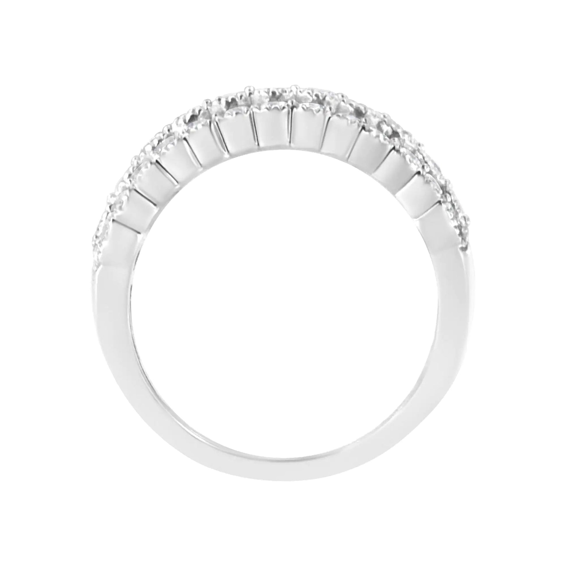 .925 Sterling Silver 1 3/8 cttw Lab Grown Diamond Anniversary Band Ring (F-G Color,VS2-SI1 Clarity) WEM Support (www.WEM.support)