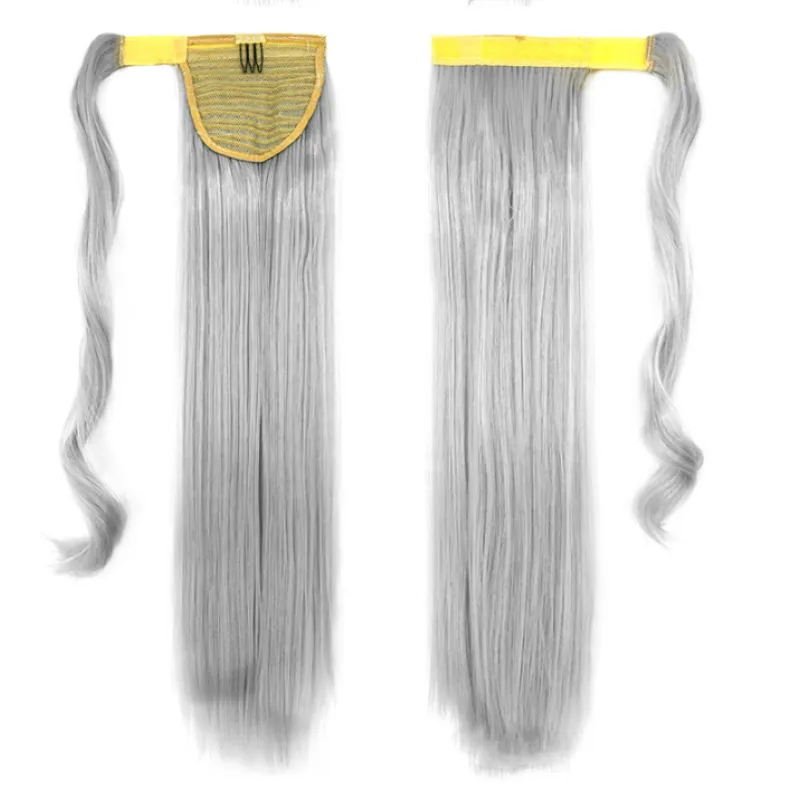 Synthetic Long Straight Wrap Around Hair Extension WEM Support (www.WEM.support)
