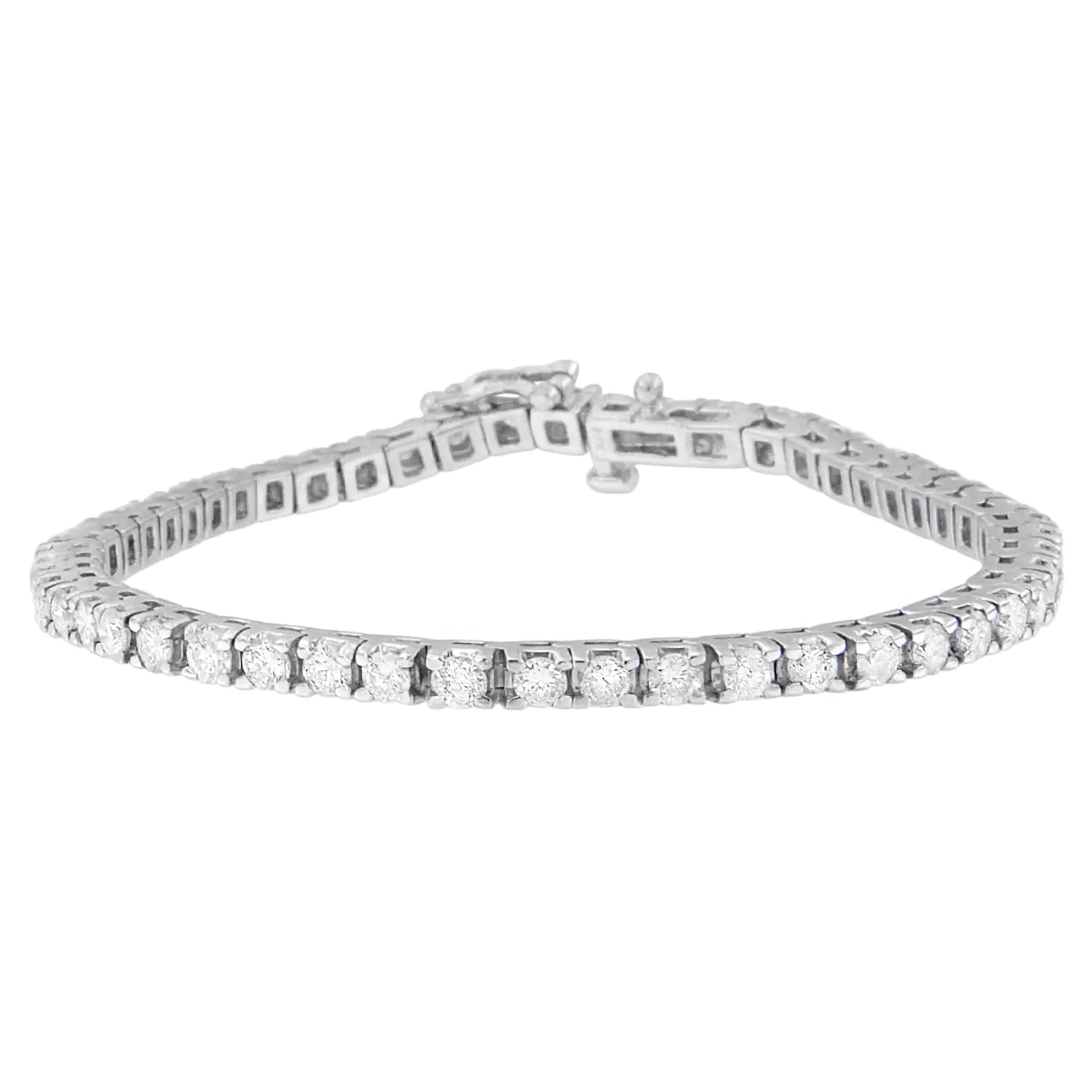 14K White Gold Round-Cut Diamond Tennis Bracelet (4.00 cttw, I-J Color, I2-I3 Clarity) WEM Support (www.WEM.support)