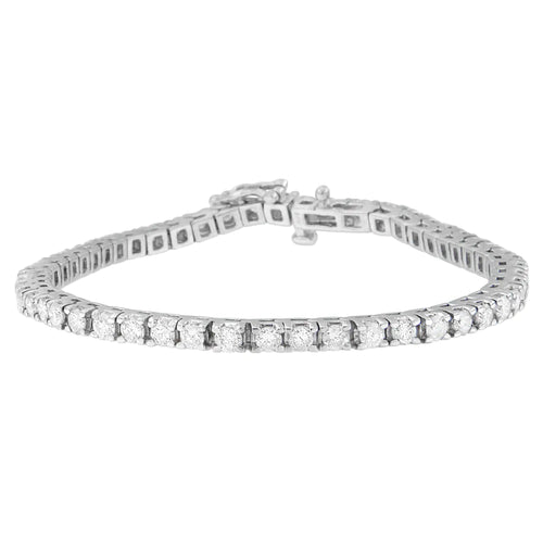 14K White Gold Round-Cut Diamond Tennis Bracelet (4.00 cttw, I-J Color, I2-I3 Clarity) WEM Support (www.WEM.support)