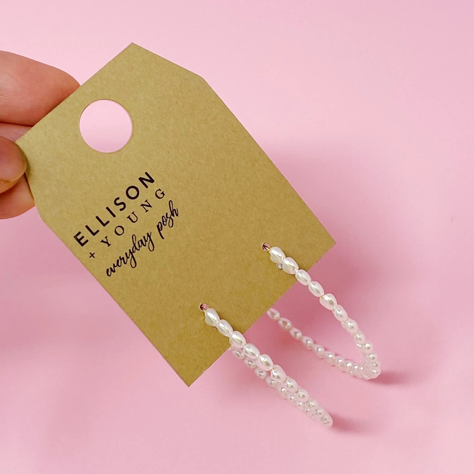 Heart Pearl Hoop Earrings WEM Support (www.WEM.support)