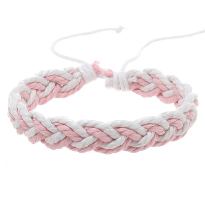 Handwoven Cotton String Bracelet in Artistic Style