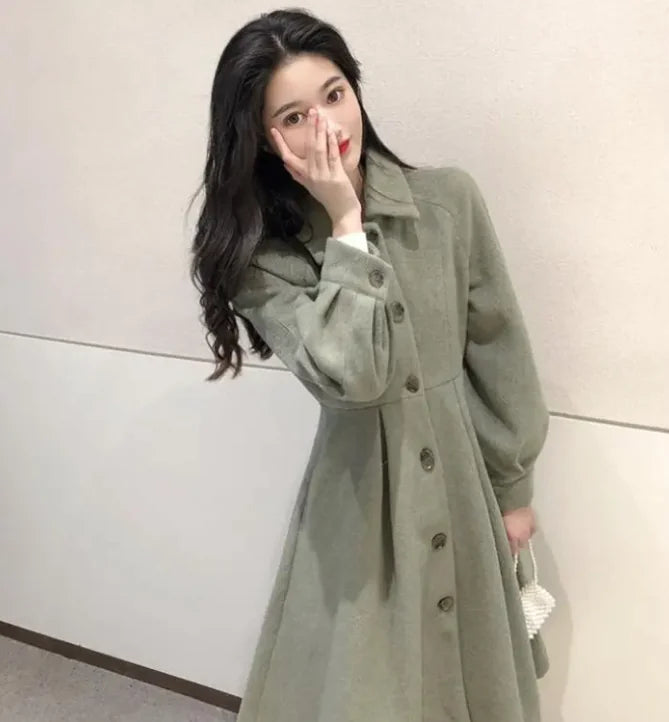 Women's Woolen Skirt Coat WEM Support (www.WEM.support)