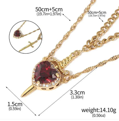 Heart-piercing Couple Necklace WEM Support (www.WEM.support)