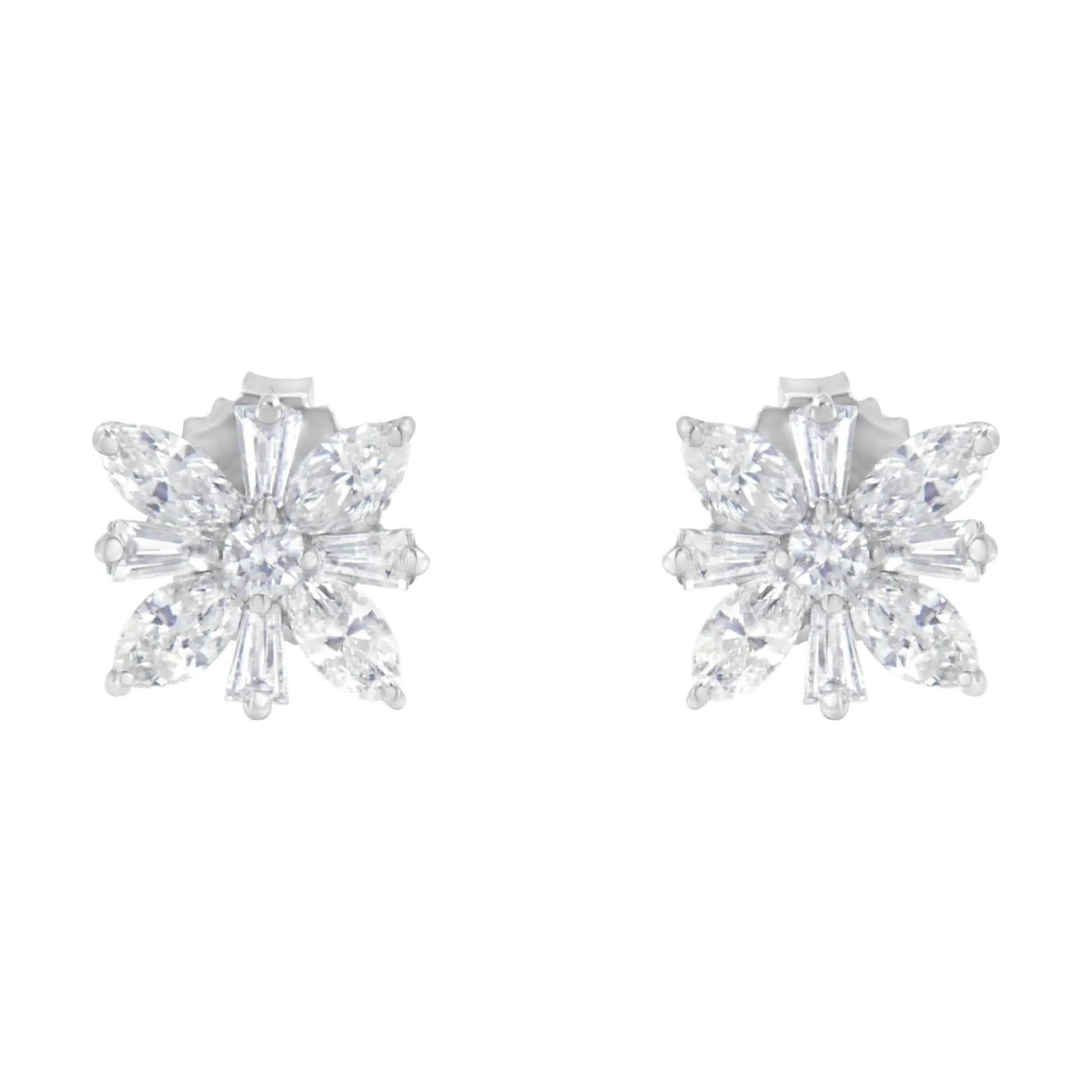 14K White Gold 1 1/4 cttw Diamond Stud Earring (H-I, SI1-SI2) WEM Support (www.WEM.support)