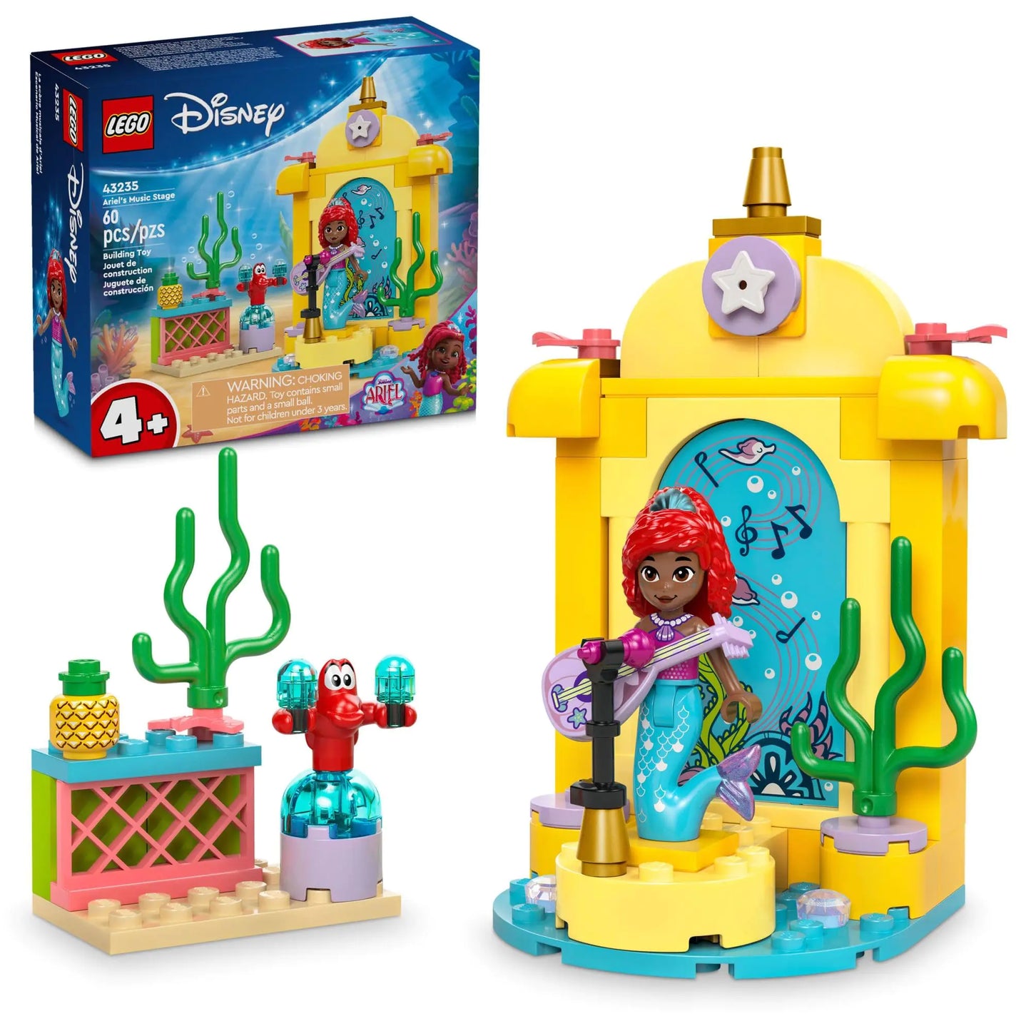 LEGO Disney Princess Ariel’s Music Stage Ariel Toy with 2 Iconic Characters Buildable Disney Princess Toy for Kids Fun Disney Gift Idea for TV Show Fans Girls and Boys Ages 4 and Up 43235