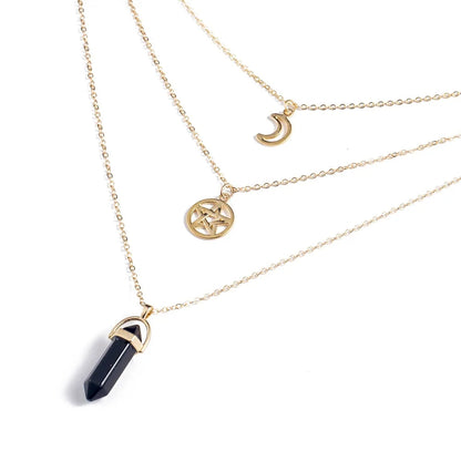 Hexagonal Column Quartz Necklaces Pendant WEM Support (www.WEM.support)