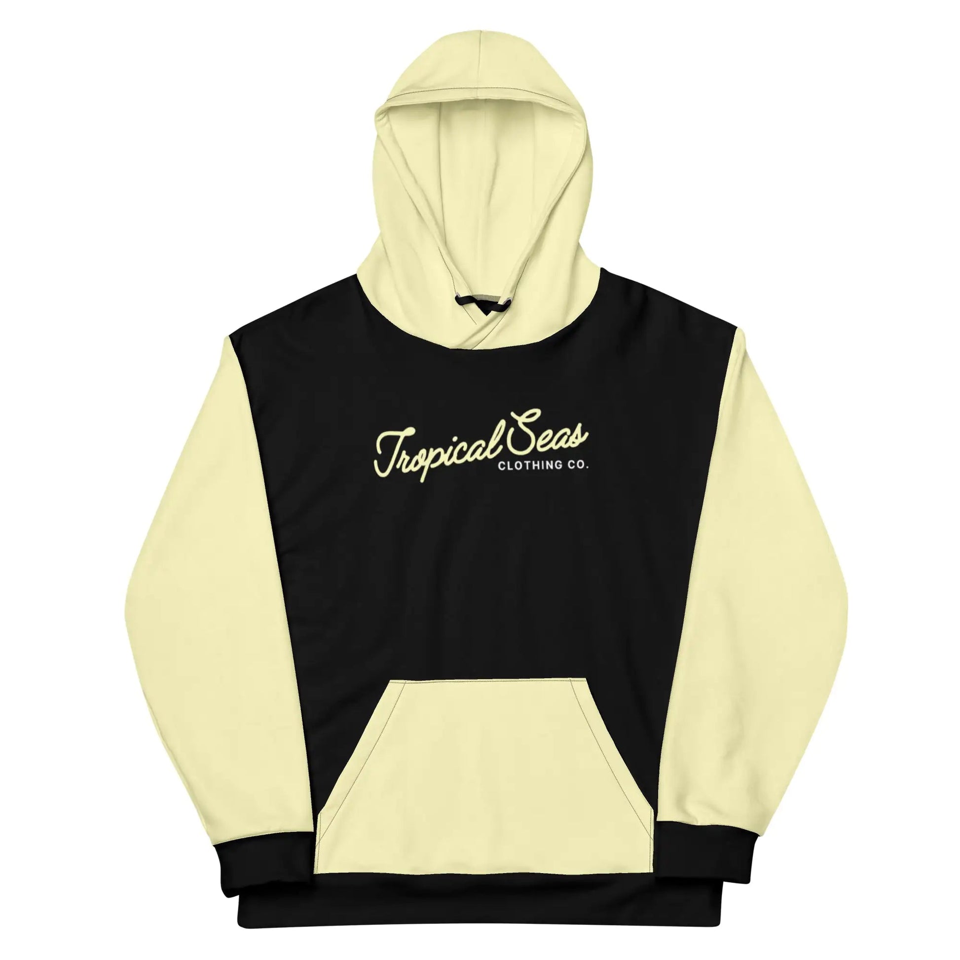Cream Yellow Two-Tone Tropical Seas Hoodie WEM Support (www.WEM.support)