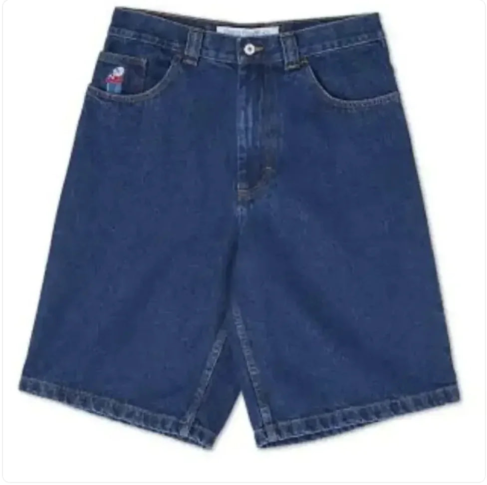 Cartoon Embroidered Denim Shorts WEM Support (www.WEM.support)