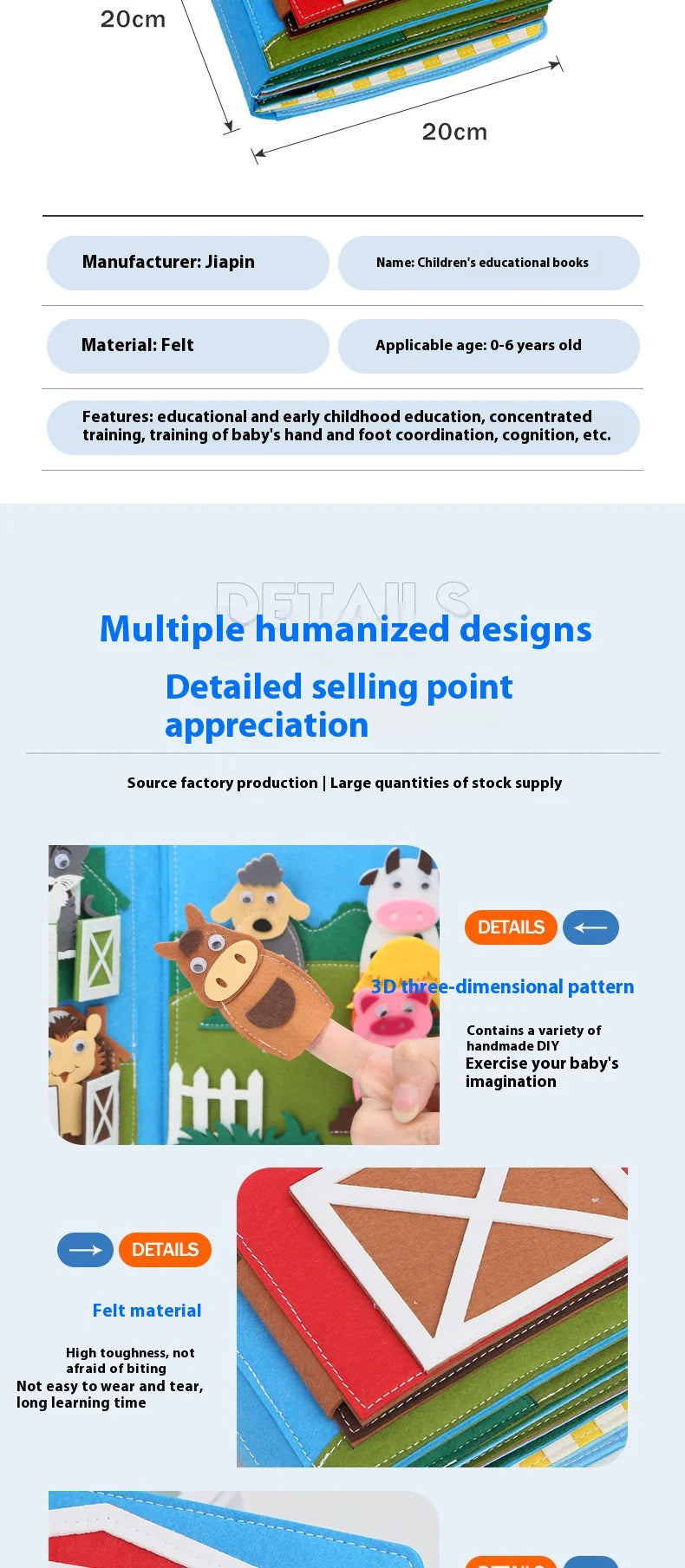 Kit Educativo Infantil de Fieltro DIY