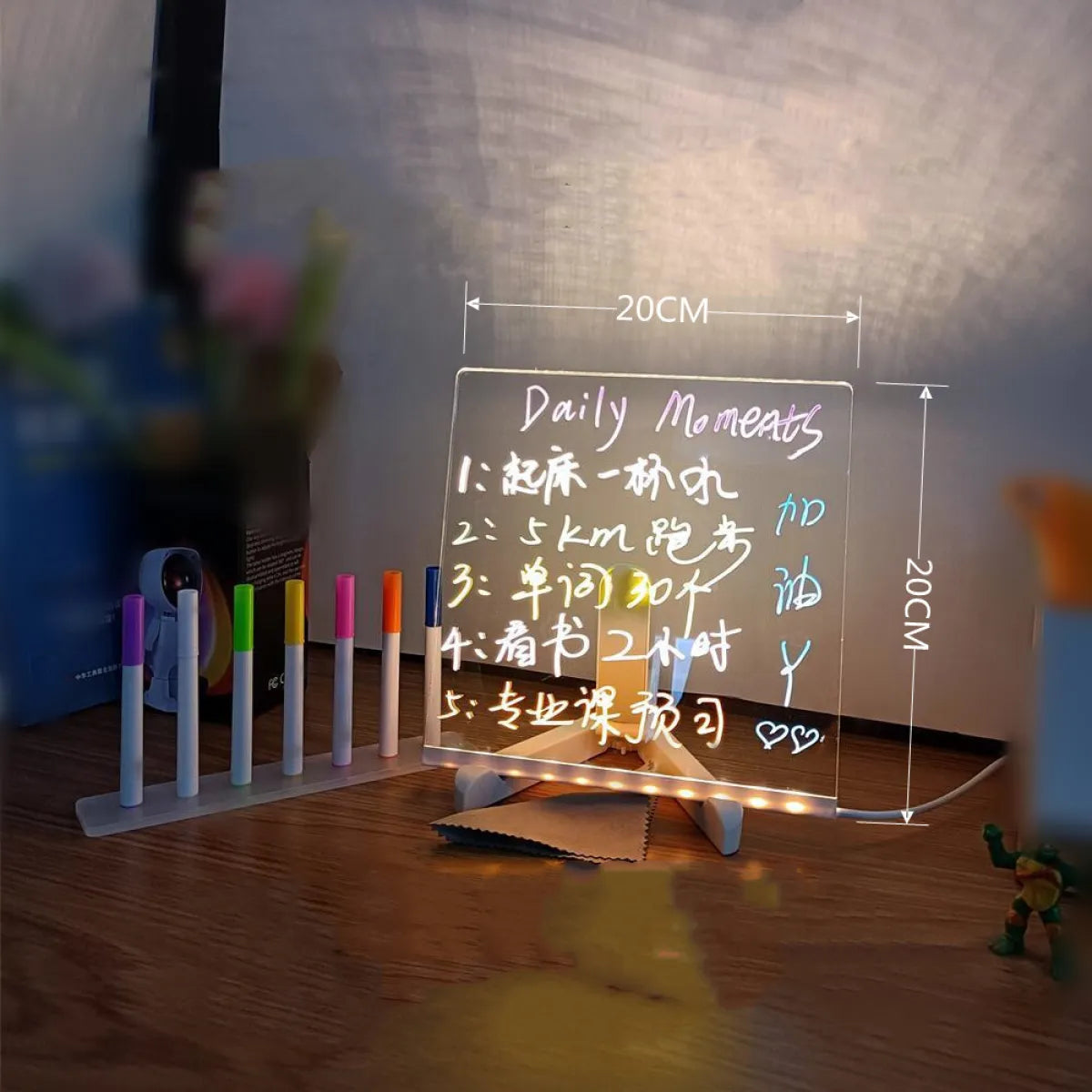 Anti-scratch Adjustable Angle Luminous Acrylic Night Light WEM Support (www.WEM.support)