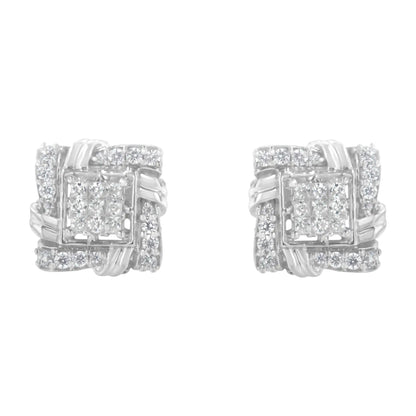 .925 Sterling Silver 1/2 Cttw Round-Cut Diamond Stud Earrings (I-J Color, I1-I2 Clarity) WEM Support (www.WEM.support)