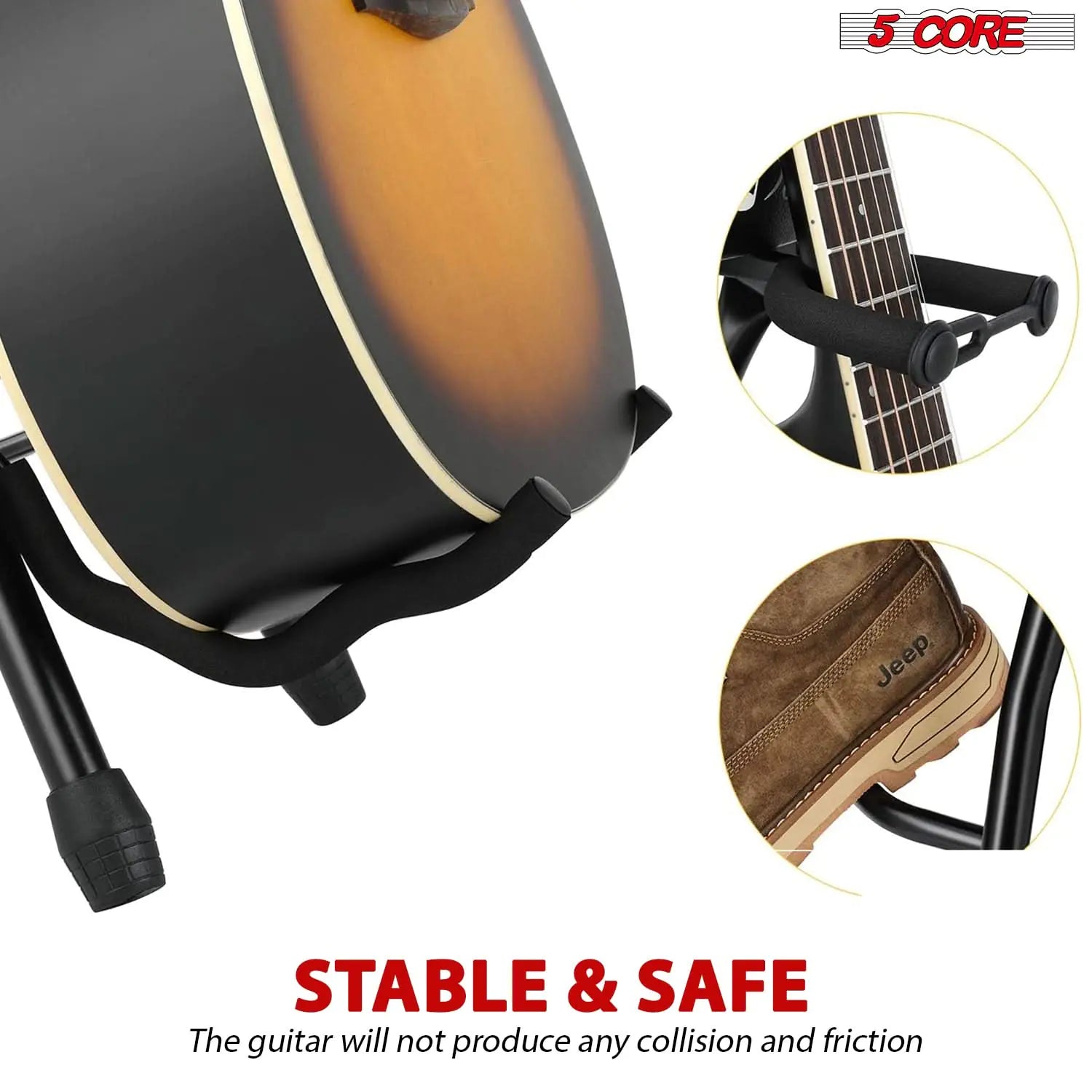 Banco de Guitarra 5Core Ajustável com Encosto, Assento Acolchoado e Suporte para Partitura OVAL WEM Support (www.WEM.support)
