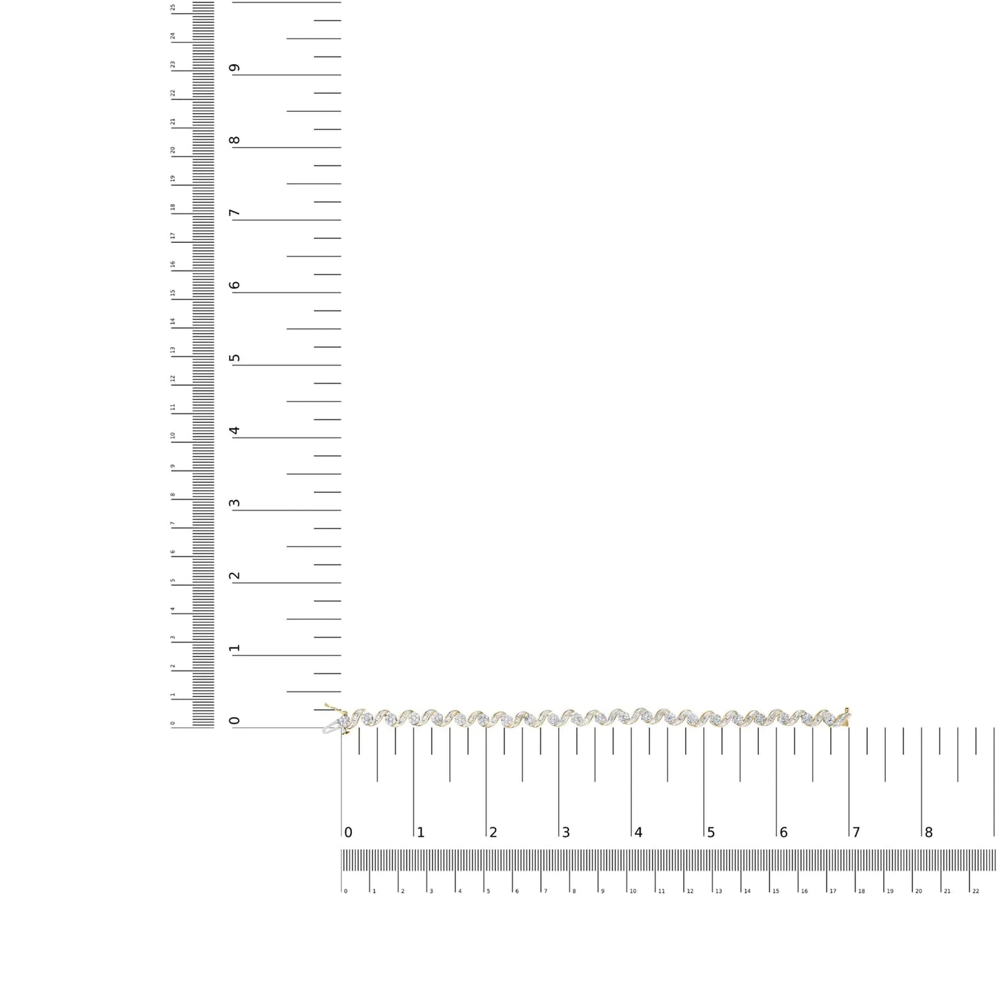 10K Yellow Gold 2.00 Cttw Round-Cut and Baguette-Cut Diamond Floral Design Swirl Link 7" Bracelet (I-J Color, I1-I2 Clarity) WEM Support (www.WEM.support)