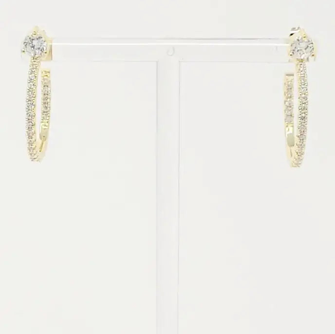Diamond On Top Hoop Earrings WEM Support (www.WEM.support)