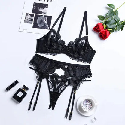 Set Of Mesh Embroidered Lingerie HejK.com Marketplace LLC