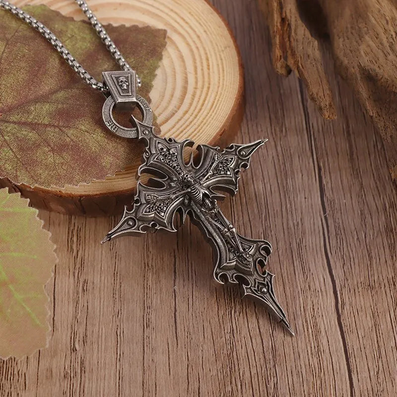 Skull Cross Pendant Necklace WEM Support (www.WEM.support)