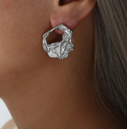 Vintage Hollow Pleated Earrings HejK.com Marketplace LLC