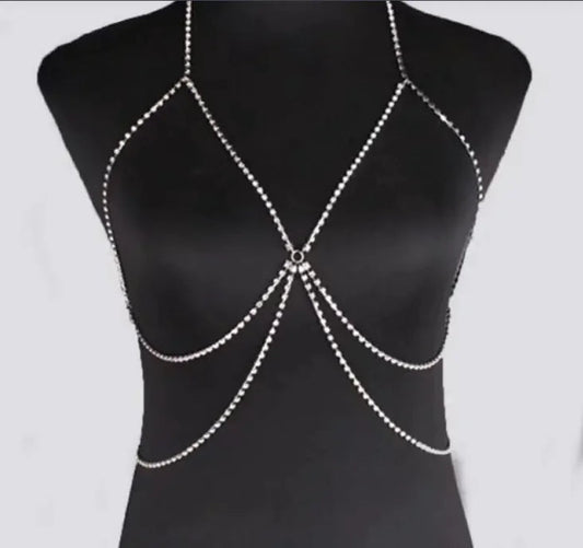 Rhinestone Halterneck Bikini Chain WEM Support (www.WEM.support)