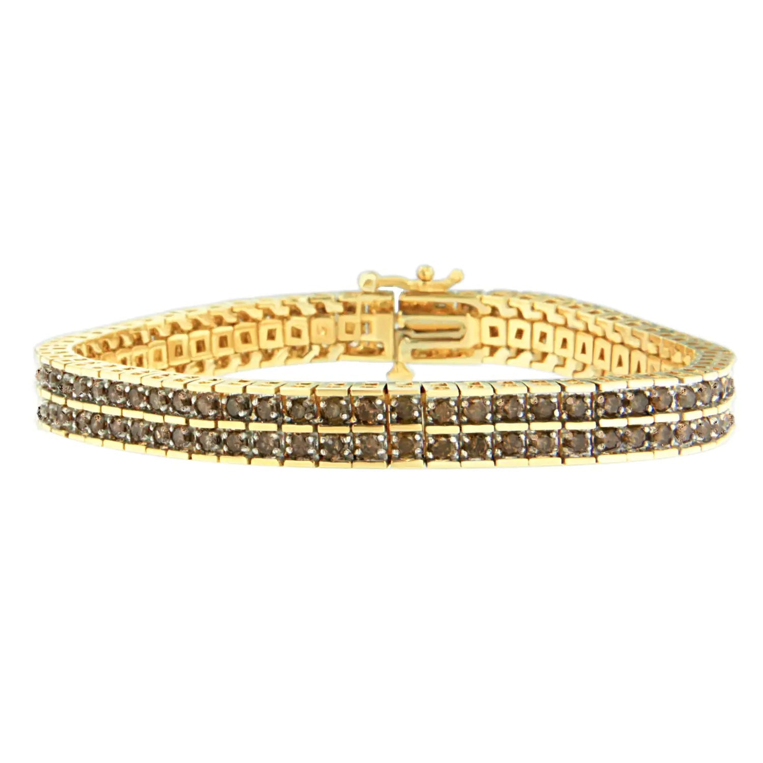 10K Yellow Gold Round-Cut Diamond Layers of Love Bracelet (5.00 cttw, K-L Color, I1-I2 Clarity) WEM Support (www.WEM.support)