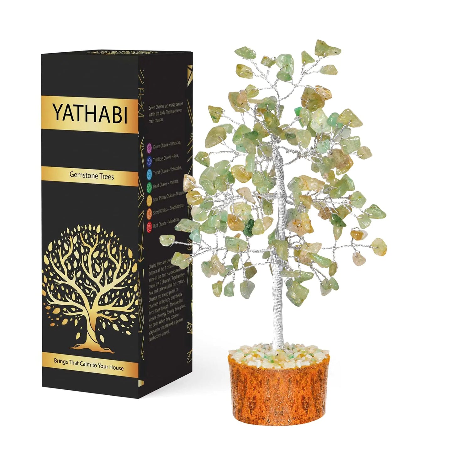 YATHABI Jade Tree Decor - Crystal Tree - Spiritual Things - Green Jade Crystals - Feng Shui Crystals and Stones - Crystal Tree of Life - Gemstones Tree - Jade Stone Bonsai Tree - Good Luck Gifts HejK.com Marketplace LLC