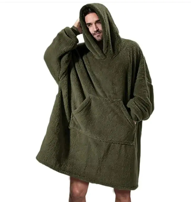 Comfortable Loose Double-Sided Fleece Thicker Wearable Blanket WEM Support (www.WEM.support)