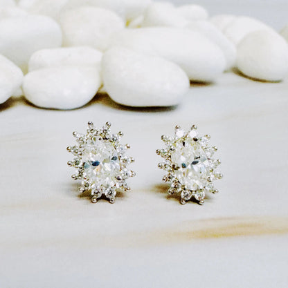 Flower Shape Moissanite Stud Earrings WEM Support (www.WEM.support)