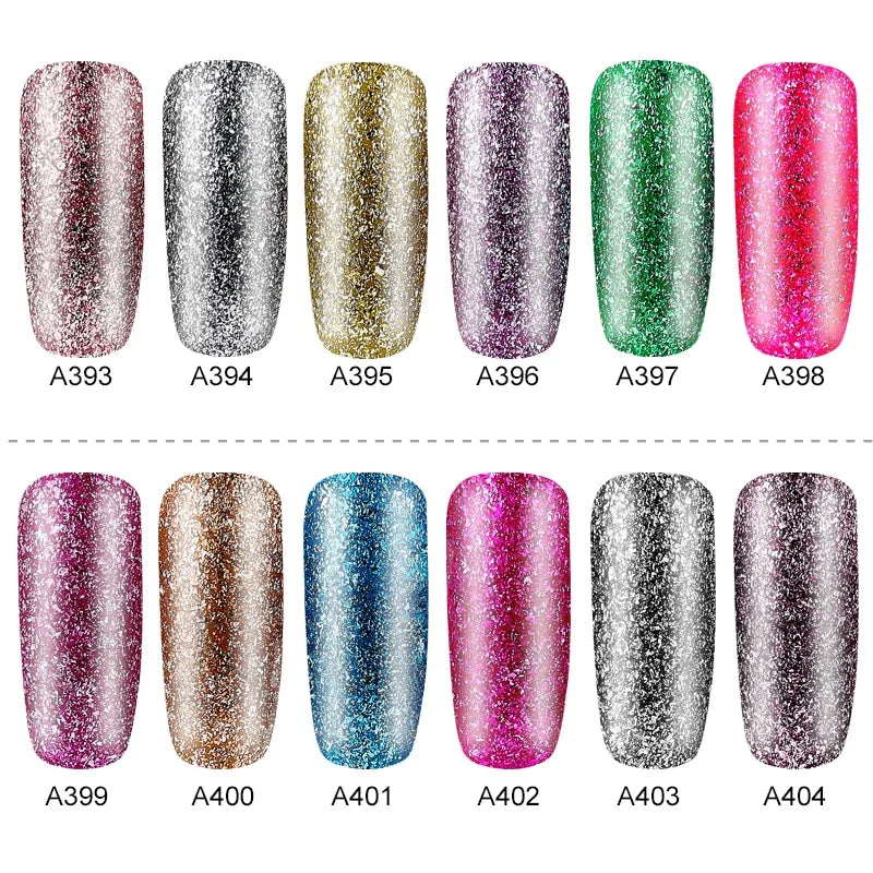 Hybrid Varnishes Gel Nail Polish Set Glitter WEM Support (www.WEM.support)
