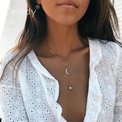 Crystal Moon Star Necklace WEM Support (www.WEM.support)