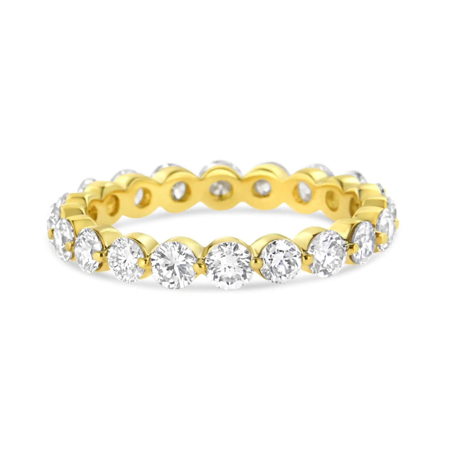 14K Yellow Gold 2.0 Cttw 2 Prong Set Diamond Eternity Band Ring (SI1-SI2 Clarity, I-J Color) WEM Support (www.WEM.support)