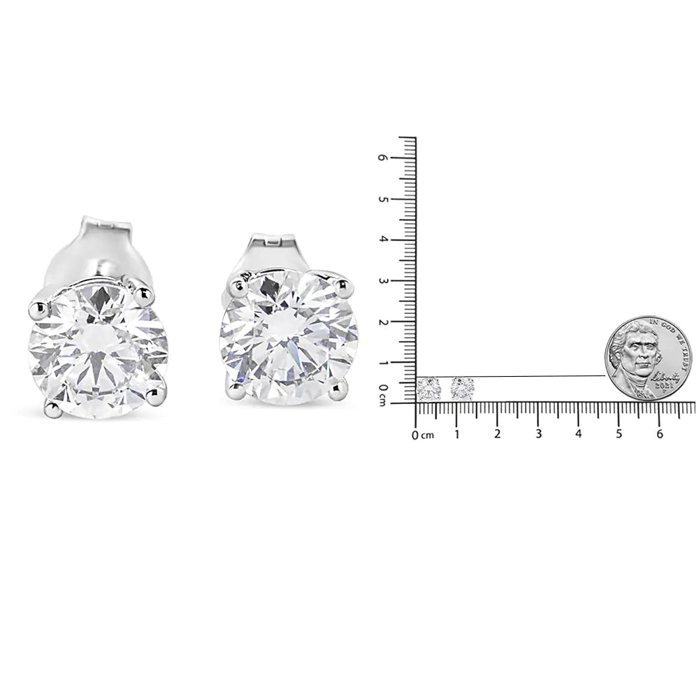 14K White Gold 1 3/4 Cttw Lab Grown Round Brilliant Diamond Solitaire Stud Earring (F-G Color, VS2-SI1 Clarity) WEM Support (www.WEM.support)