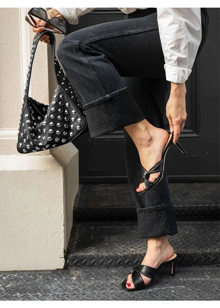 Rivet Black Metal Motorcycle Underarm Bag WEM Support (www.WEM.support)