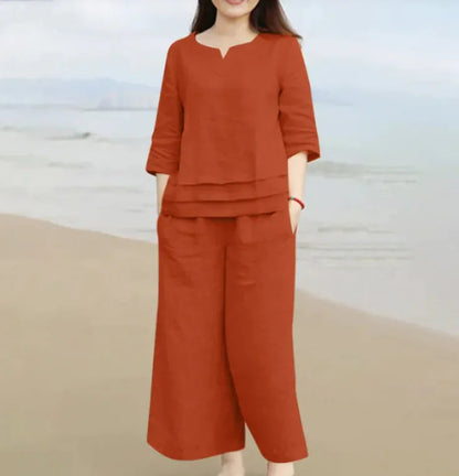 Casual Women Loose Shirt Trousers Suit WEM Support (www.WEM.support)