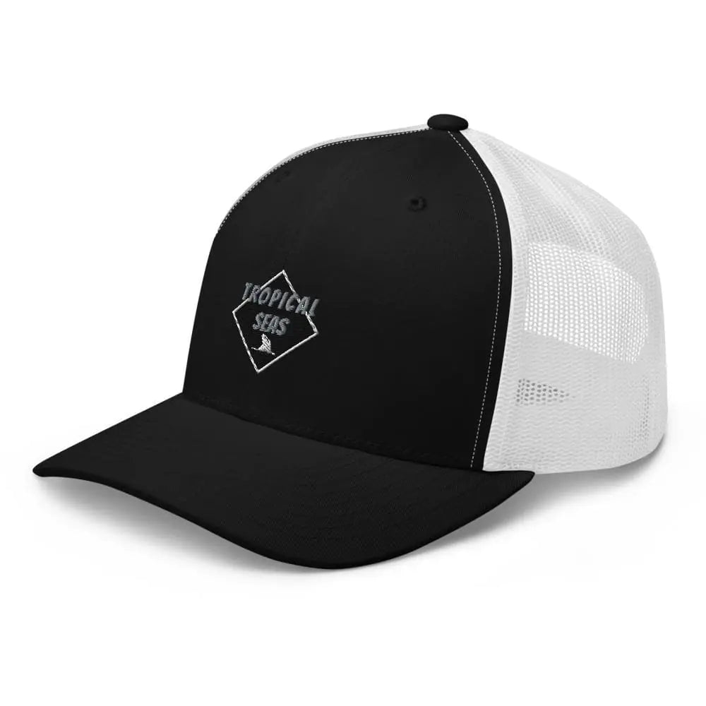 Tropical Seas Shark Fin Trucker Hat WEM Support (www.WEM.support)