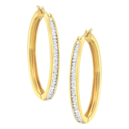 10K Yellow Gold 1/2 cttw Channel Set Hoop Earrings (H-I Clarity, SI2-I1 Color) WEM Support (www.WEM.support)