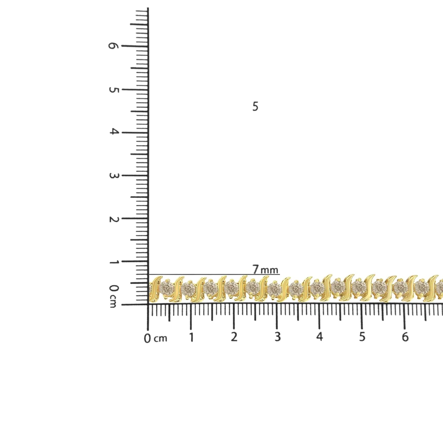 14K Yellow Gold-Plated .925 Sterling Silver 6.0 cttw Classic Round-Cut Diamond "S" Link Bracelet (J-K Color, I1-I2 Clarity) - Size 7.5" WEM Support (www.WEM.support)