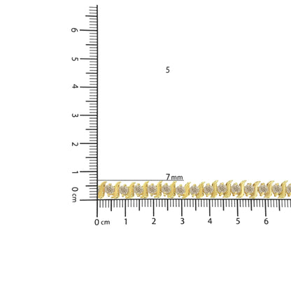 14K Yellow Gold-Plated .925 Sterling Silver 6.0 cttw Classic Round-Cut Diamond "S" Link Bracelet (J-K Color, I1-I2 Clarity) - Size 7.5" WEM Support (www.WEM.support)