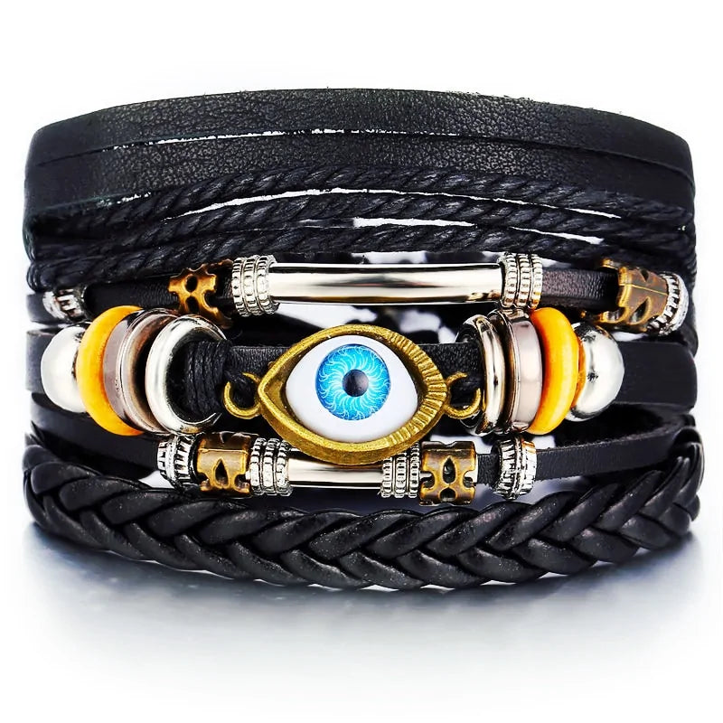 Multilayer Leather Bracelet WEM Support (www.WEM.support)
