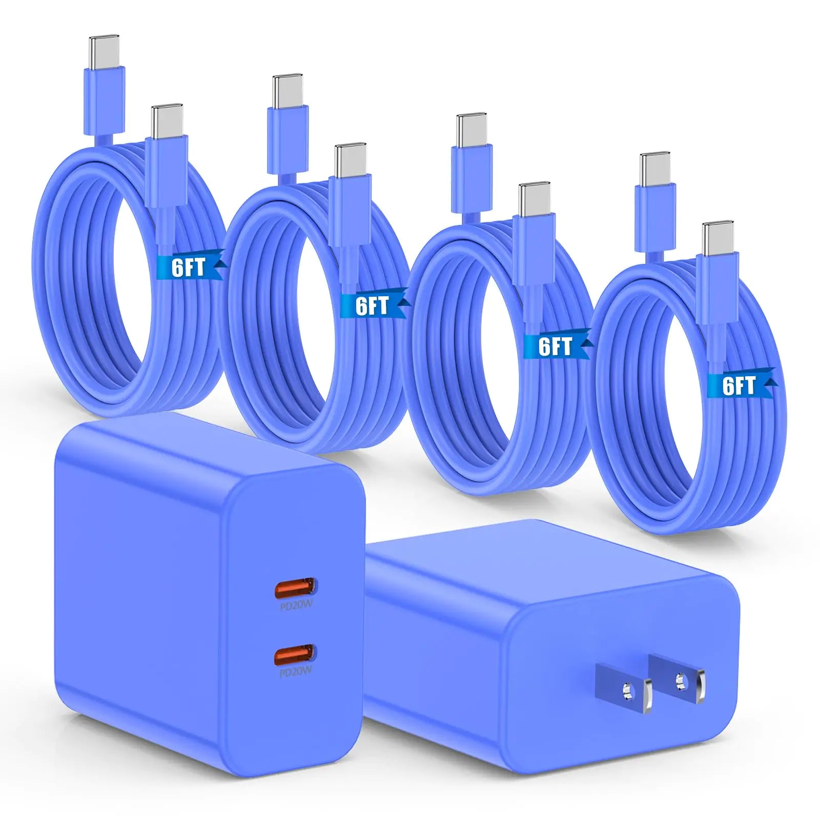 40W Fast Charger for iPhone 16 15 Pro Max Charger Fast Charging,2Pack Dual Port USB C Charging Block with 4Pack 6FT USB C to USB-C Charger Cord for iPhone 16 15 Plus/16 15 Pro Max/iPad Pro/Samsung S24 HejK.com