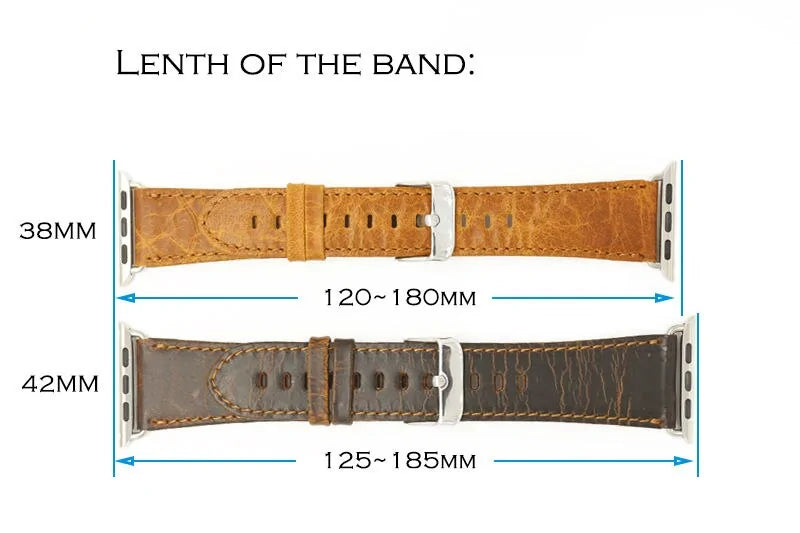 Handmade Vintage Leather iWatch Strap WEM Support (www.WEM.support)