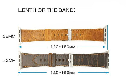 Handmade Vintage Leather iWatch Strap WEM Support (www.WEM.support)