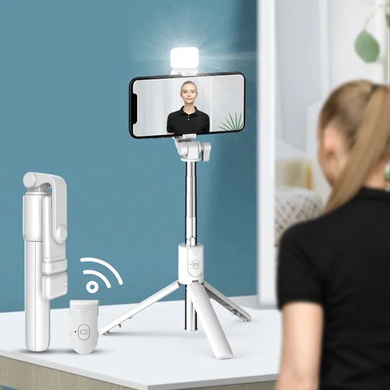 Mobile Phone Selfie Stick With Light WEM Support (www.WEM.support)