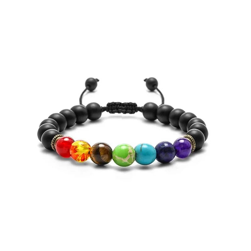 Lava Rock 7 Chakras Bracelet WEM Support (www.WEM.support)