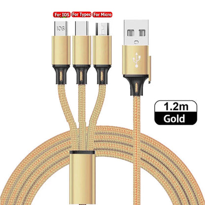 3 In 1 Fast Charging Cable Cord WEM Support (www.WEM.support)